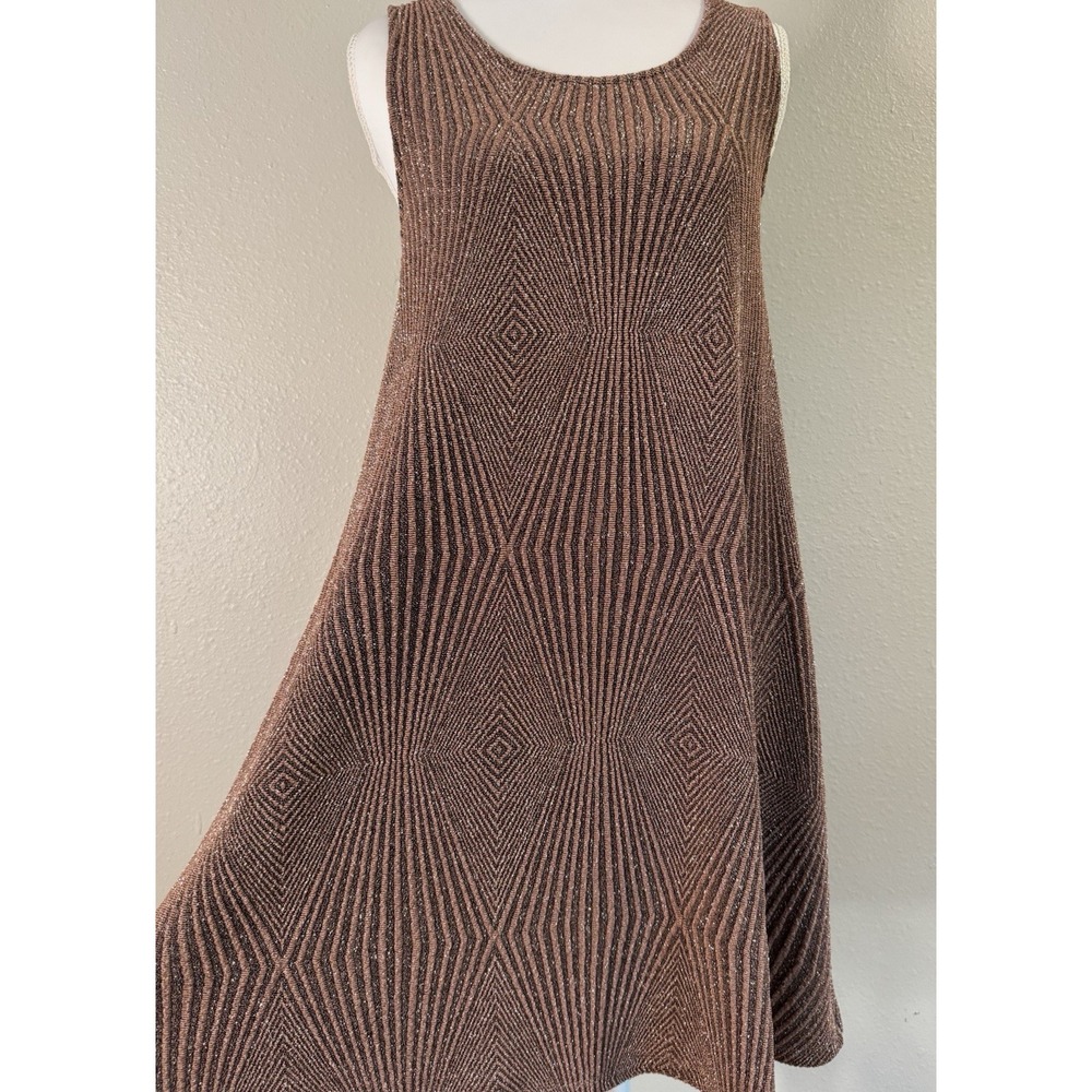 Everly Metallic Shimmer Knit Geometric‎ Dress Open Back Elevated Boho Whimsigoth